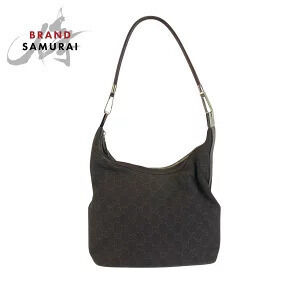Gucci Brown Dark Shoulder Bag GG Canvas